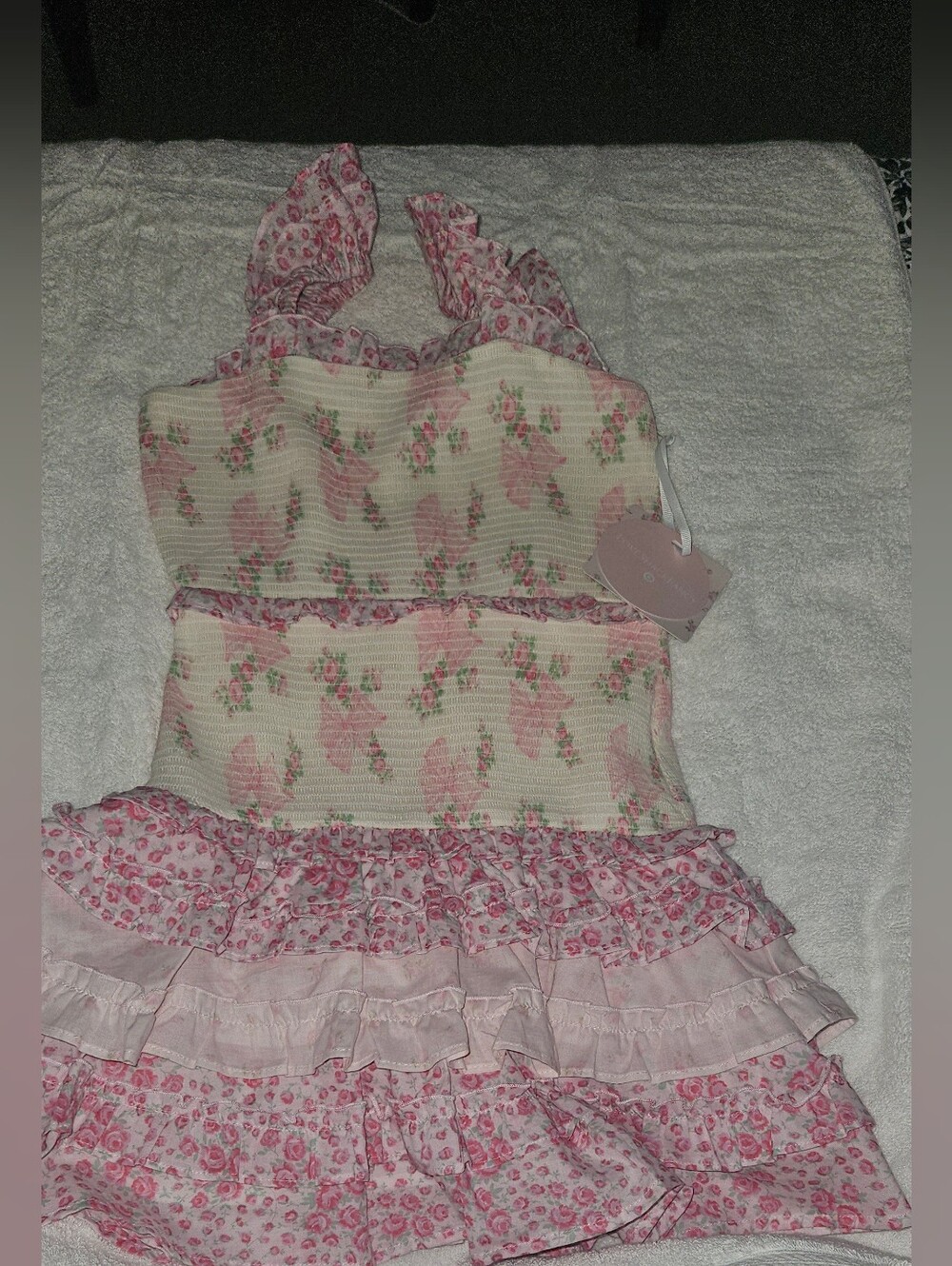 Love Shack Fancy X Target Bloomimg Bows Smocked Tier Dress SZ 10 - Picture 2 of 7